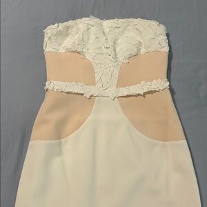 Black Halo Strapless Cream Dress